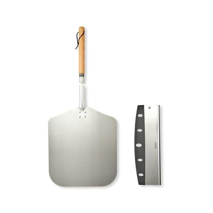 LIVOO MES149 - Juego de Pizza con Pala de Aluminio, Mango de Madera de Haya y Cuchillo de Pizza de Acero Inoxidable 3