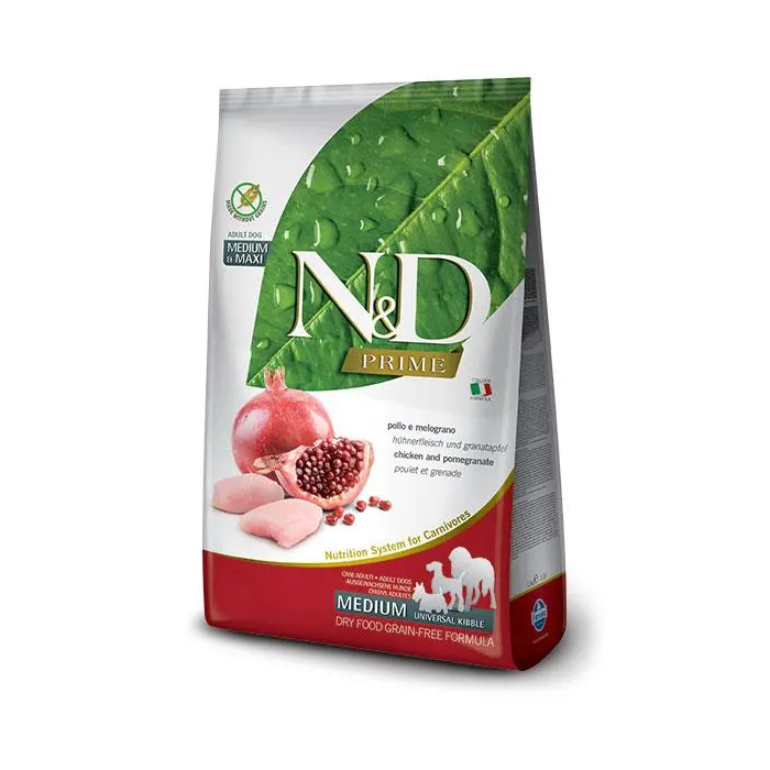Farmina N&D Dog Prime Medium Maxi - Alimento para perros adultos de raza mediana y grande, receta pollo y granada, 12 kg Farmina N&D Dog Prime Medium Maxi - Alimento para perros adultos de raza mediana y grande, receta pollo y granada, 12 kg