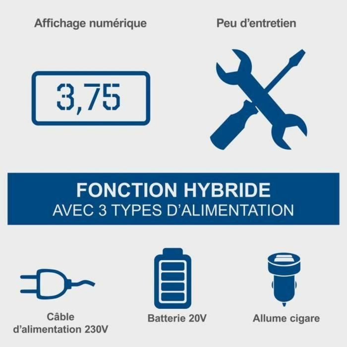 Scheppach IXES Compresor Eléctrico Híbrido 20V 10 bar - Alimentación: Batería/Red/Encendedor - Sin Batería ni Cargador - Airforce 6 4