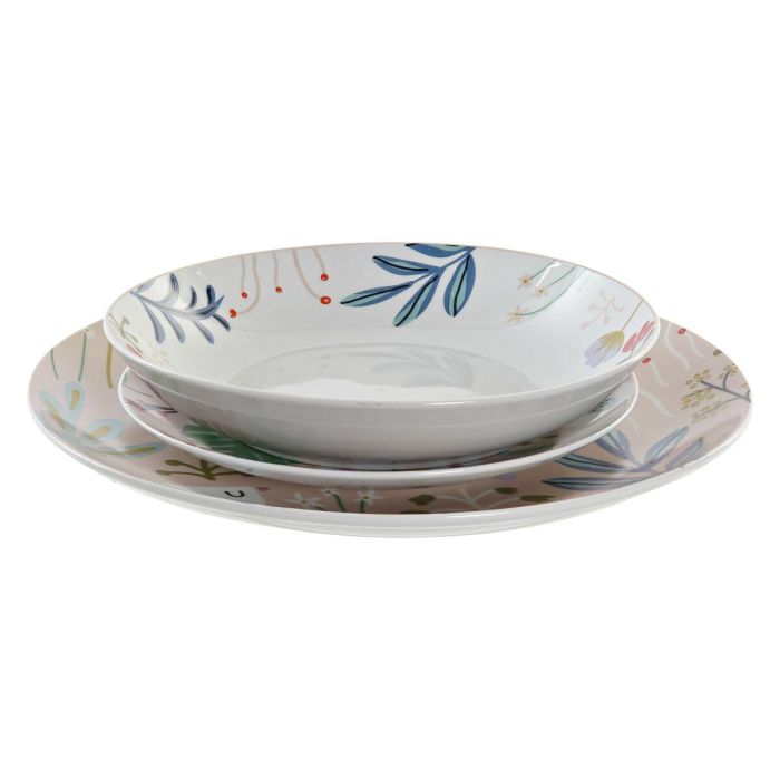 Set de Vajilla DKD Home Decor Multicolor Porcelana Flores Urbano 27 x 27 x 3 cm 18 Piezas (18 pcs) 1 Set de Vajilla DKD Home Decor Multicolor Porcelana Flores Urbano 27 x 27 x 3 cm 18 Piezas (18 pcs) 1