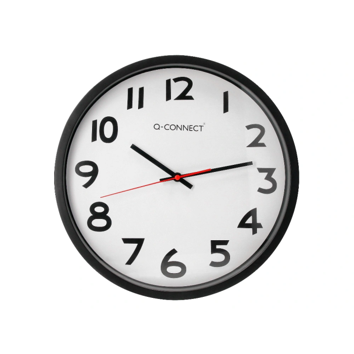 Reloj de Pared Q-connect Redondo Plástico Oficina 34 cm Marco Negro 2