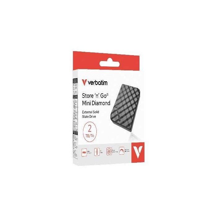 Verbatim Disco Duro Externo Ssd Store 'N' Go Mini 2Tb Usb-C 3.2 Negro Verbatim Disco Duro Externo Ssd Store 'N' Go Mini 2Tb Usb-C 3.2 Negro