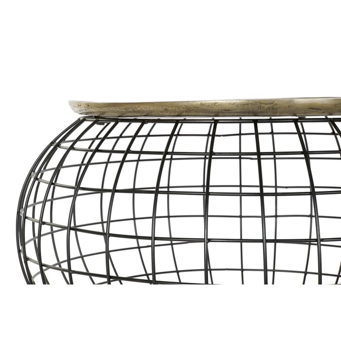 DKD Home Decor Mesita Auxiliar Loft Dorado y Negro Aluminio 80 x 80 x 44 cm 3