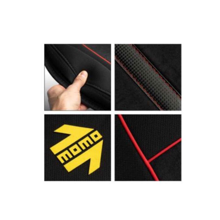 Momo Respaldo de Asiento MOMLSCU45BK Universal Coche Negro-Rojo con Espuma Acolchada Duradero Fácil de Limpiar 2 Momo Respaldo de Asiento MOMLSCU45BK Universal Coche Negro-Rojo con Espuma Acolchada Duradero Fácil de Limpiar 2