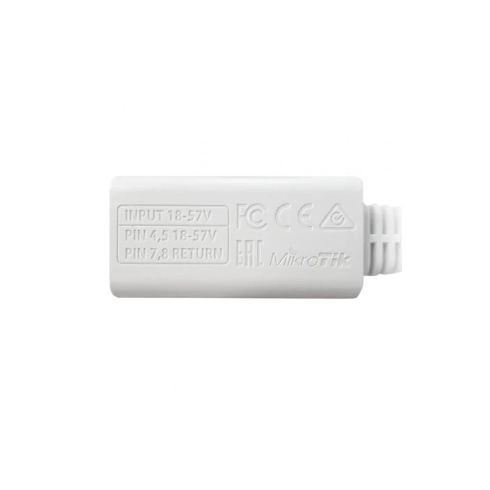 MikroTik Adaptador PoE Pasivo, 9-48V DC, 10/100/1000 Mbps, Blanco 1