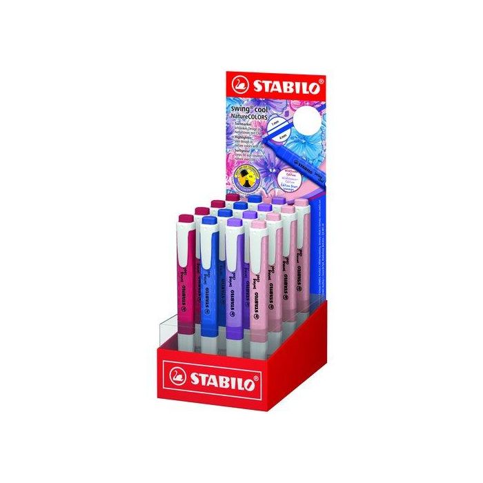 STABILO Swing Cool Nature Wildflower Edition Rotulador Fluorescente Fino - Expositor de 16 Unidades Colores Surtidos STABILO Swing Cool Nature Wildflower Edition Rotulador Fluorescente Fino - Expositor de 16 Unidades Colores Surtidos