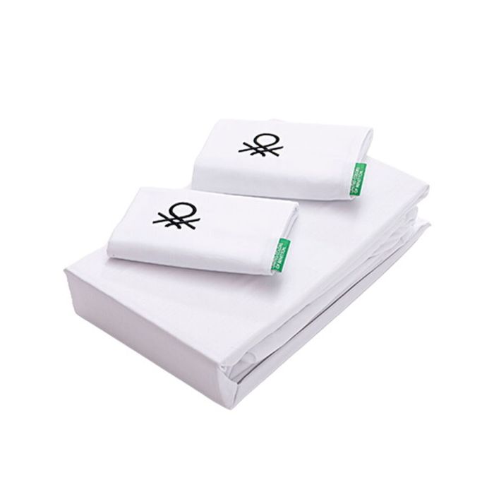 Juego de Sábanas Benetton Blanco 4 Piezas 0 Juego de Sábanas Benetton Blanco 4 Piezas 0