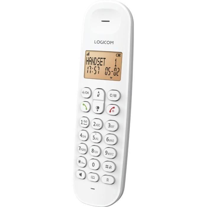 Teléfono fijo inalámbrico - LOGICOM - DECT ILOA 150 SOLO - Blanco - Sin contestador automático 2