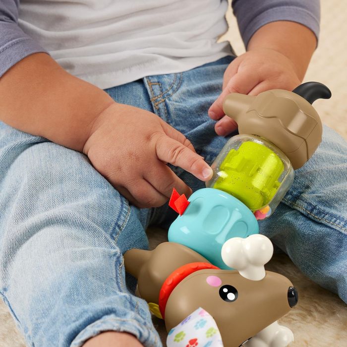 Fisher-Price Htw91 Perrito Pet Pals Juguete Sensorial Bebé con Sonidos, Giros y Texturas Suaves +6 meses 2