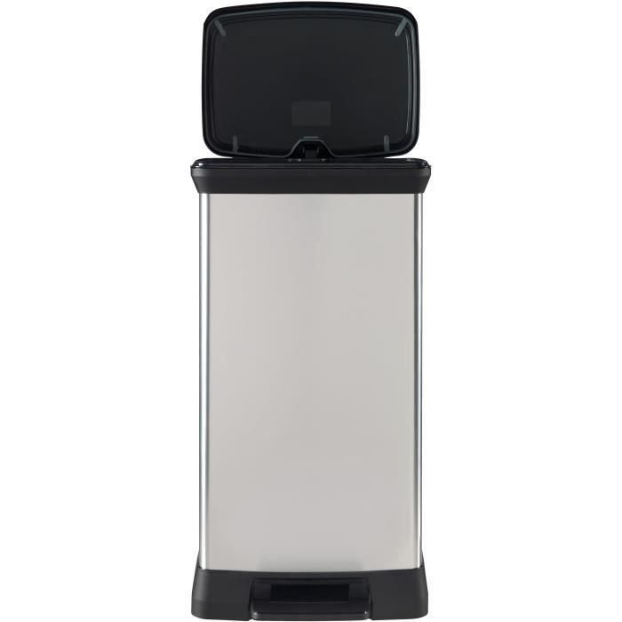 Curver Cubo de basura con pedal de 50L, aspecto metálico, de plástico reciclado 3 Curver Cubo de basura con pedal de 50L, aspecto metálico, de plástico reciclado 3