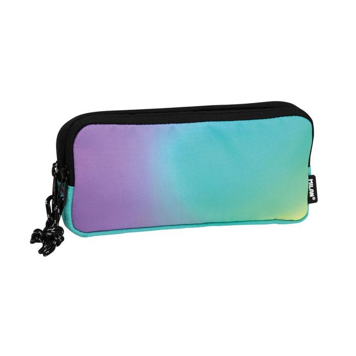 Estuche con 3 cremalleras sunset, verde-lila milan Estuche con 3 cremalleras sunset, verde-lila milan