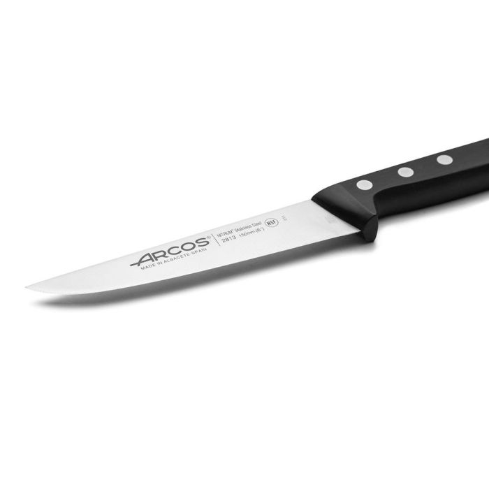 Arcos Cuchillo de Cocina Serie Universal 150 mm Acero Nitrum Tecnología Bactiproof Silver Mango Negro 2