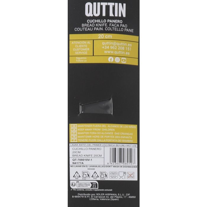 Cuchillo Panero Dark 20 cm - Quttin (28 Unidades) 2 Cuchillo Panero Dark 20 cm - Quttin (28 Unidades) 2