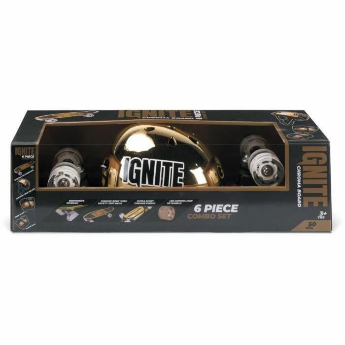 Mondo MON8001011255689 Urban Slide Set - IGNITE Combo Set Tyro - Monopatín y Protecciones - Dorado