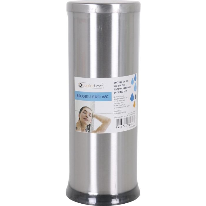 Confortime Escobillero WC Inox Medidas 10x10x27.5 cm 1