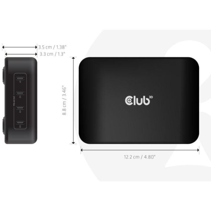 Club3D Ladegerät 4xUSB Typ C PD 240W. GaN retail 2