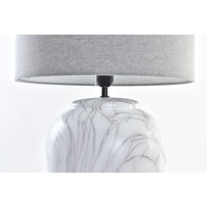 DKD Home Decor Lámpara Sobremesa Moderno Blanco Gris 38 x 58 x 38 cm 2 DKD Home Decor Lámpara Sobremesa Moderno Blanco Gris 38 x 58 x 38 cm 2