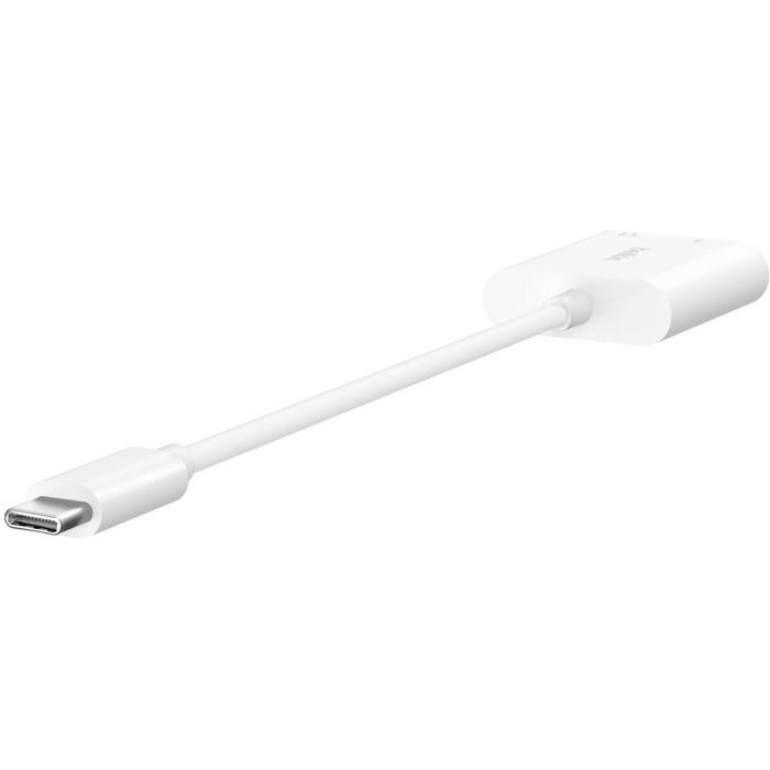 Belkin Adaptador Audio Jack 3.5mm y Carga USB-C RockStar wht 3