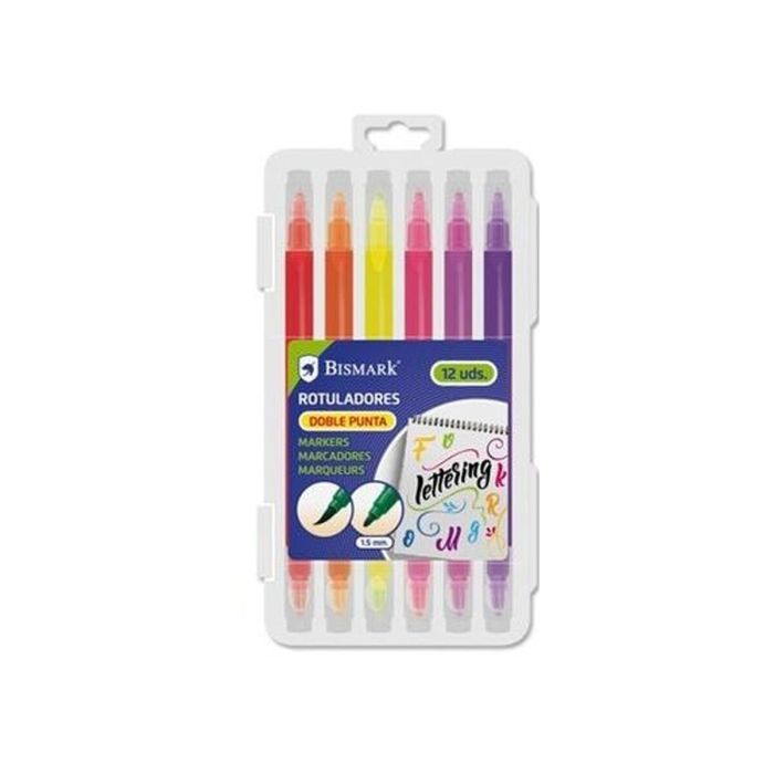 Set de Rotuladores Bismark LETTERING Multicolor 12 Piezas (12 Unidades) 1 Set de Rotuladores Bismark LETTERING Multicolor 12 Piezas (12 Unidades) 1