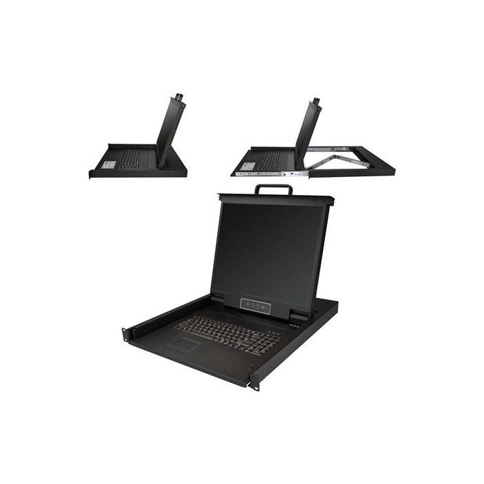 StarTech.com Consola KVM Montaje en Rack 1U con Pantalla LCD de 19" 1280x1024, Teclado y Touchpad Integrados, USB/VGA 2