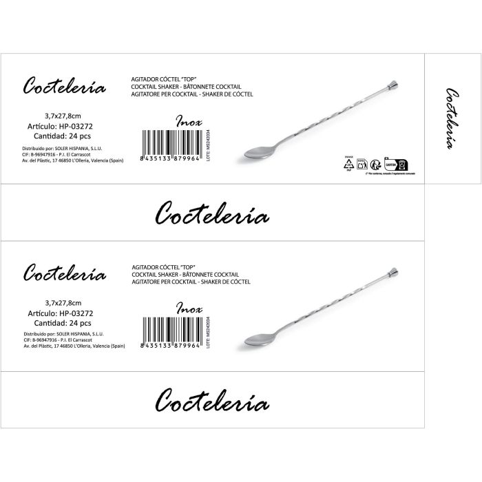 Neutro Cuchara Coctel 3.7 cm x 27.8 cm Inox 1