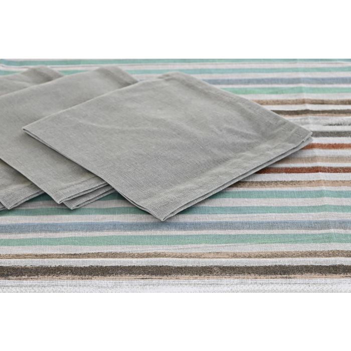 DKD Home Decor 2 Sets de Mantel y Accesorios de 5 Piezas Urban Colección Casablanca 2022 Azul Celeste Gris Poliéster 150x150 cm 4
