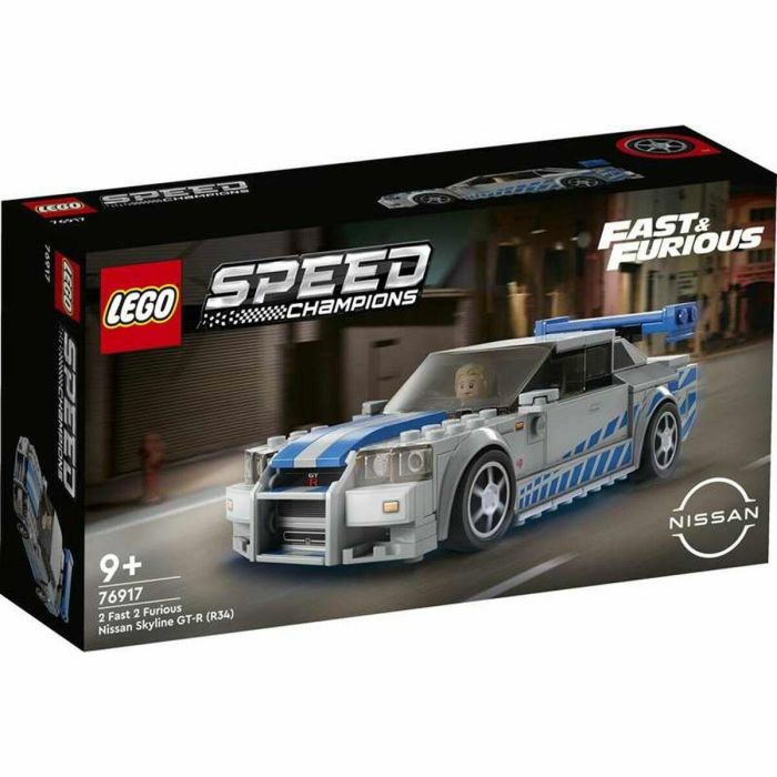 LEGO 76917 Speed Champions Réplica Coche de Carreras Nissan Skyline GT-R (R34) de 2 Rápido 2 Furioso, Kit de Construcción