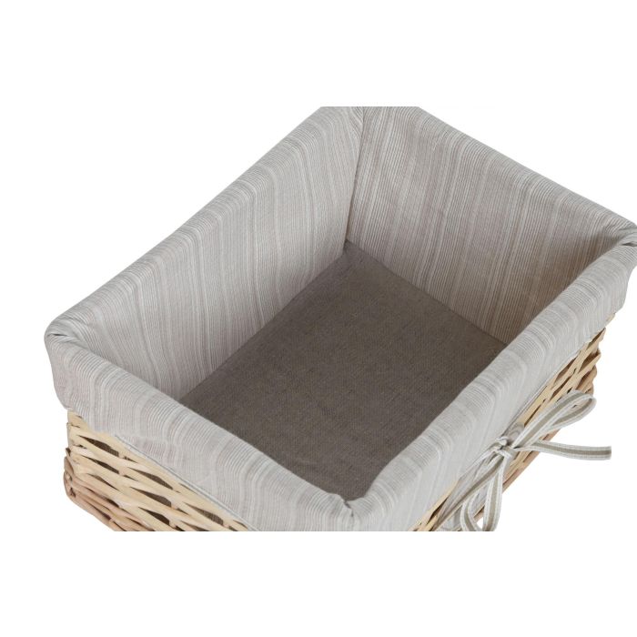 Cesta Ropa Shabby DKD Home Decor Crema 35 x 55 x 47 cm Set de 5 2