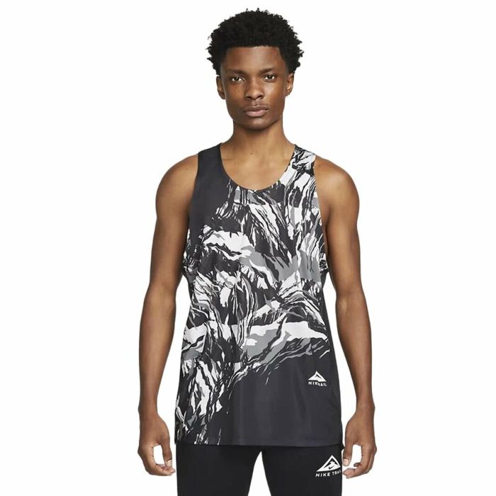 Camiseta de Tirantes Hombre Nike Trail Rise Gris Negro 1