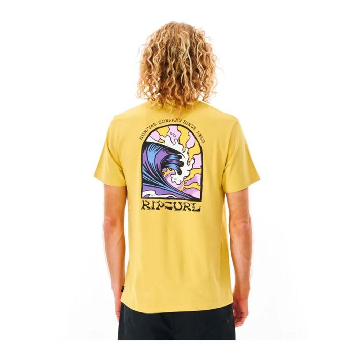 Camiseta de Manga Corta Hombre Rip Curl Amarillo 2