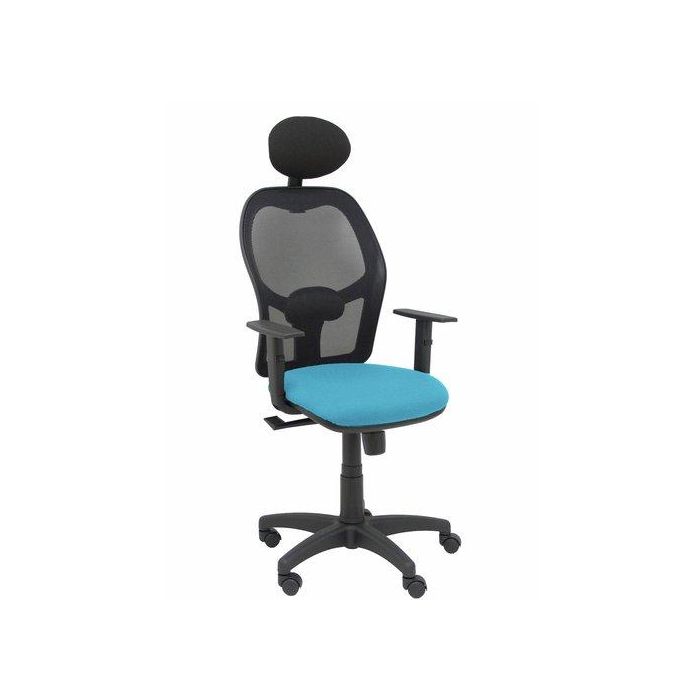 Silla Piqueras Y Crespo Alocen Brazos Regulables Cabecero Fijo Malla Negro Y Asiento Bali Azul Cielo
