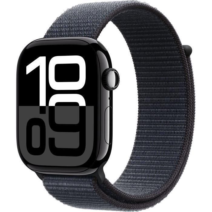 Apple Watch Series 10 GPS - 46 mm - Caja de aluminio en negro azabache - Correa deportiva Ink