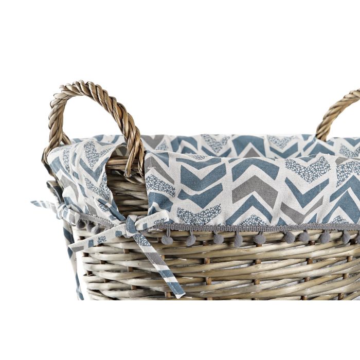 DKD Home Decor Cesta de Mimbre y Poliester Blanco y Azul, 44 cm Ancho x 44 cm Largo x 42 cm Alto, 1 kg 1 DKD Home Decor Cesta de Mimbre y Poliester Blanco y Azul, 44 cm Ancho x 44 cm Largo x 42 cm Alto, 1 kg 1