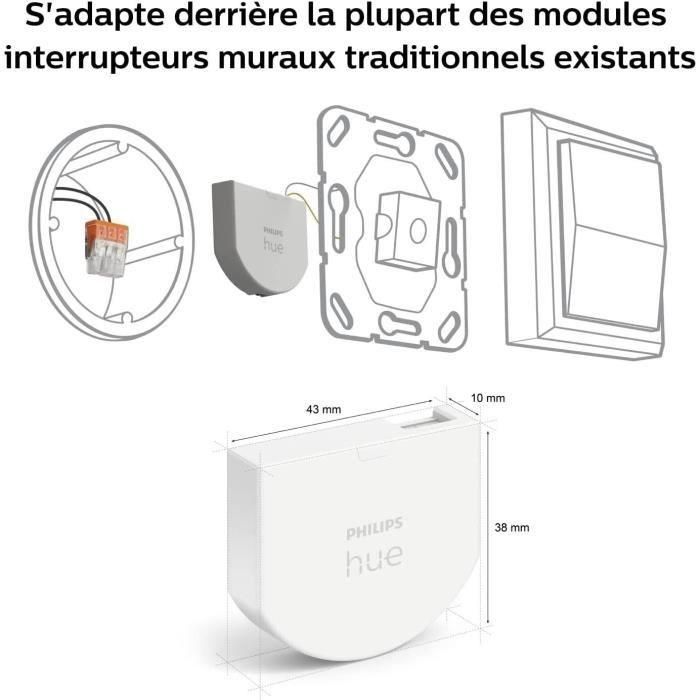 Módulo de interruptor de pared de Philips Hue, 2, White Pack funciona con Alexa, Google Assistant y Apple HomeKit 5 Módulo de interruptor de pared de Philips Hue, 2, White Pack funciona con Alexa, Google Assistant y Apple HomeKit 5