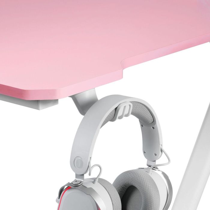 Mesa de Escritorio Mars Gaming MGD100RGBP Blanco Rosa Acero 100 x 60 cm 1