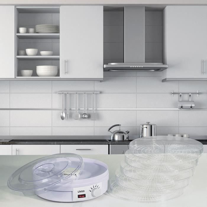 Livoo DOM202 Deshidratador de Alimentos para Frutas y Verduras con Termostato, Ventilación Uniforme y 5 Bandejas 1