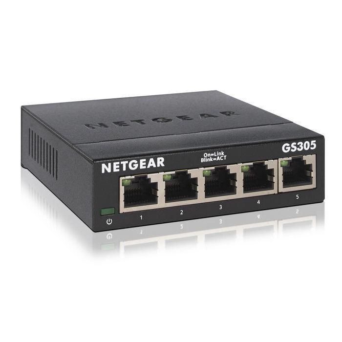 Netgear GS305v3, 5x RJ-45, 10/100/1000Mbps, 2K, 128 KB, 10 Gbps, metal EU MODEL Netgear GS305v3, 5x RJ-45, 10/100/1000Mbps, 2K, 128 KB, 10 Gbps, metal EU MODEL