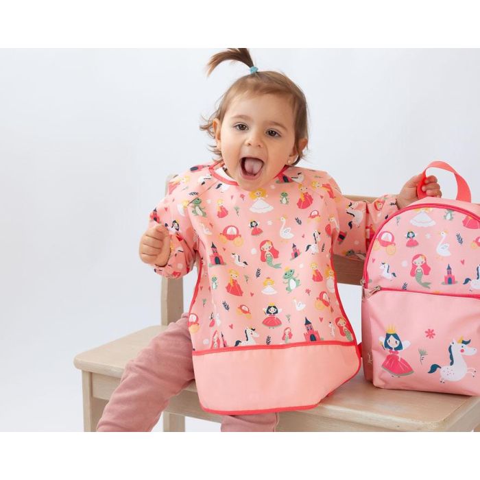Babero Impermeable Con Mangas Rosa 1 Babero Impermeable Con Mangas Rosa 1