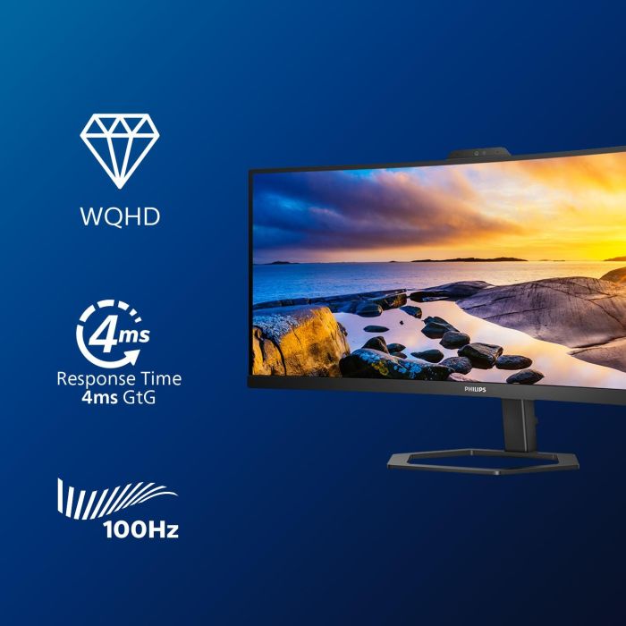 Philips 34E1C5600HE Monitor Curvo VA 34" 4K Ultra HD (3440x1440) 100Hz con USB-C, HDMI y Cámara Web 5MP 6 Philips 34E1C5600HE Monitor Curvo VA 34" 4K Ultra HD (3440x1440) 100Hz con USB-C, HDMI y Cámara Web 5MP 6