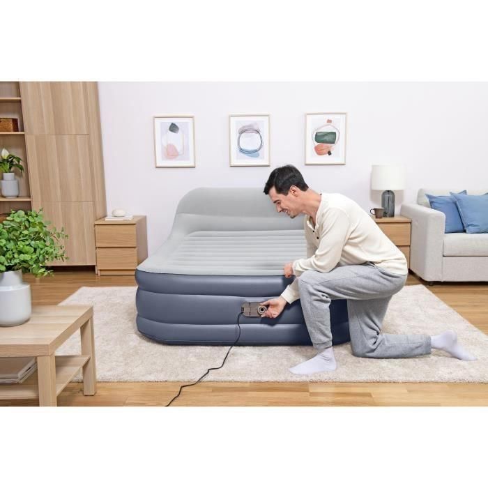 Bestway 67923 Cama hinchable Tritech™ SleekFlow™ 2 plazas, con cabecero y bomba integrada, 226 x 152 x 84 cm 5