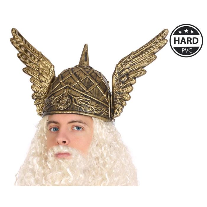 Casco Romano Dorado Con Alas Laterales Para General O Dios Guerrero Accesorio