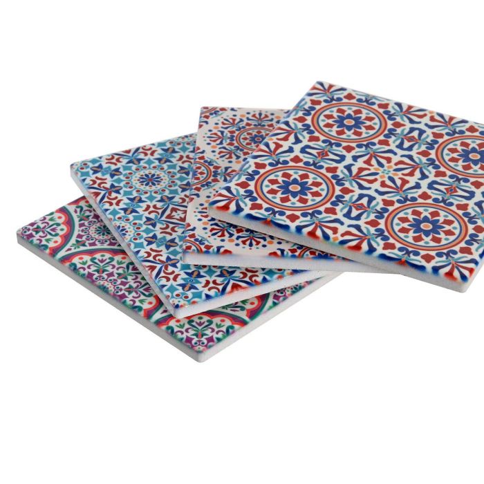 DKD Home Decor Posavasos Árabe Set de 4 piezas Multicolor Dolomite y Corcho 10.8x10.8x0.7 cm 1 DKD Home Decor Posavasos Árabe Set de 4 piezas Multicolor Dolomite y Corcho 10.8x10.8x0.7 cm 1