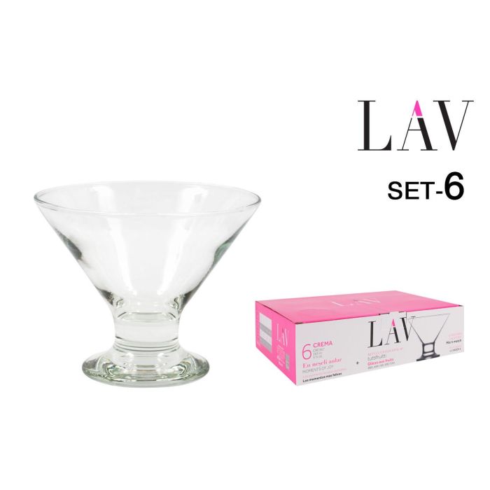 Set de 6 copas para helado 165 cc Crem HELADO LAV (6 Cajas) Set de 6 copas para helado 165 cc Crem HELADO LAV (6 Cajas)