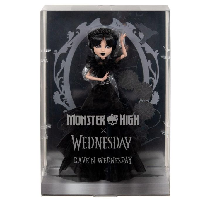 Mattel Muñeca Monster High Wednesday Vestido Raven para niñas de 5 años Mattel Muñeca Monster High Wednesday Vestido Raven para niñas de 5 años