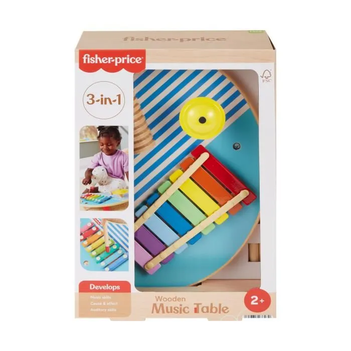 Fisher Price Mesa Musical de Madera con Instrumentos de Percusión HXT91 5