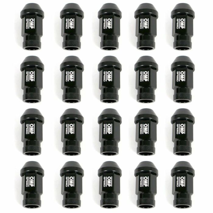 Set Tuercas OMP 7075 40 mm M12 x 1,50 20 uds Negro 1