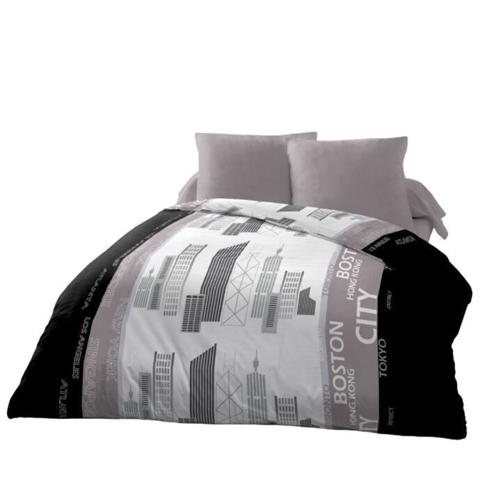 Funda Nórdica HOME LINGE PASSION Blanco Negro/Gris 220 x 240 cm 1 Funda Nórdica HOME LINGE PASSION Blanco Negro/Gris 220 x 240 cm 1