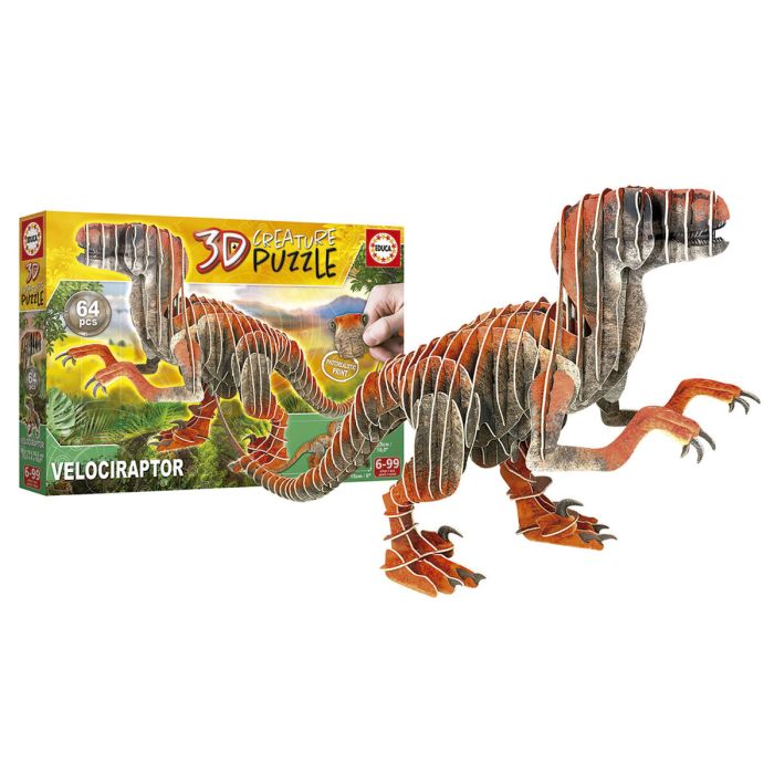 Puzzle 3D Educa Velociraptor 58 Piezas 3D