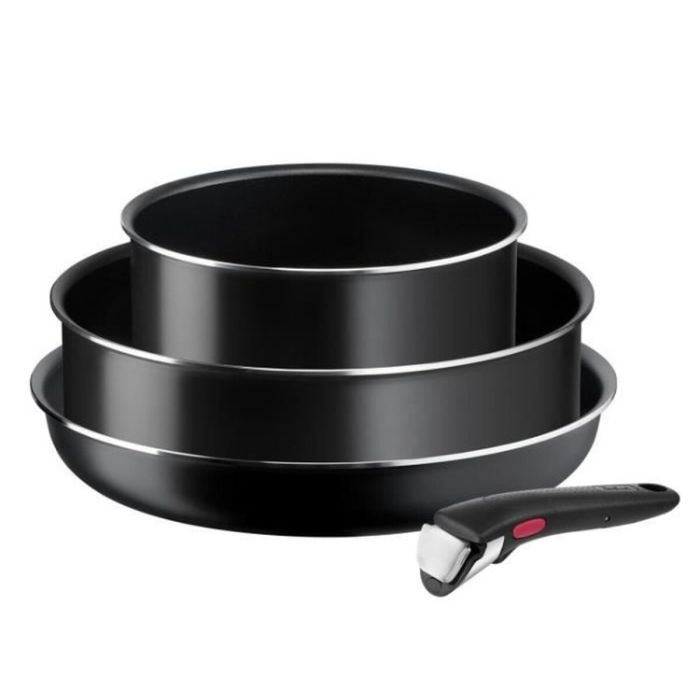 Tefal L1539302 Ingenio Easy Cook & Clean Set 4 piezas - Recepción anti -adhesiva - Todas las luces excepto inducción - Hecho en Francia