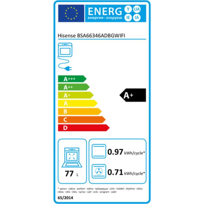 Horno Hisense BSA66346ADBGWIF 77 L 